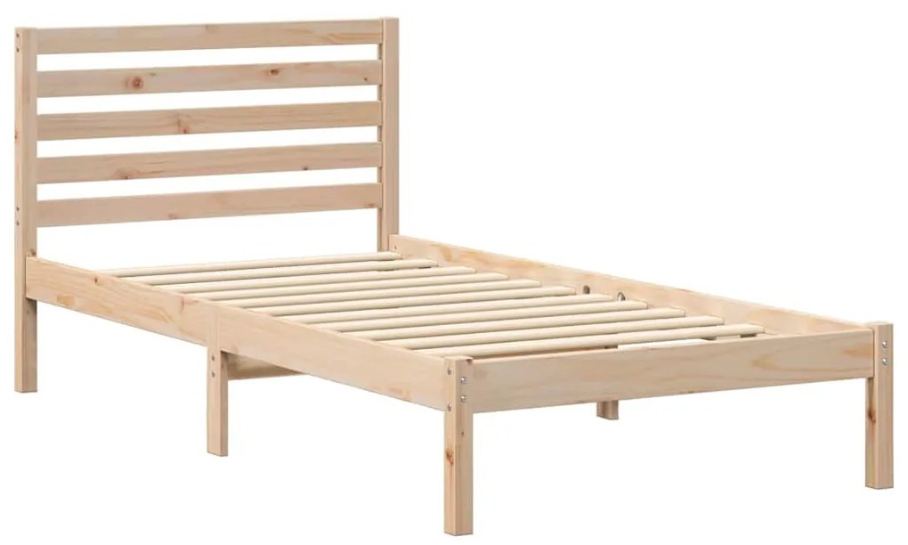 Estrutura da Cama com cabeceira Castanho 90 x 190 cm
