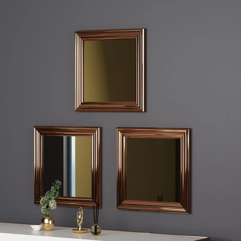 Conjunto de Espelhos Otto – Bronze – 40 cm x 40 cm x 3 cm