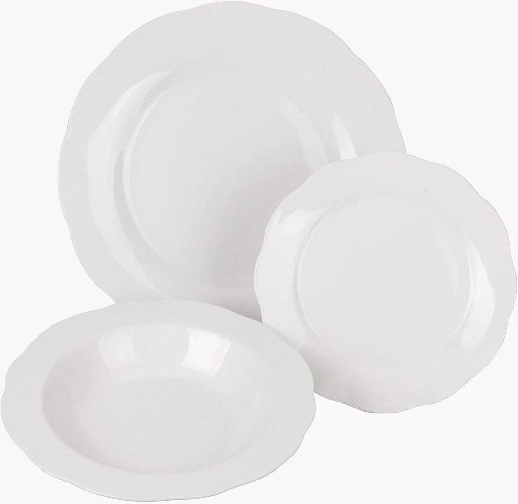 Conjunto de loiça de porcelana Orleans, 6 pessoas, conjunto de 18