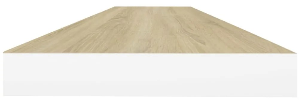 Prateleiras parede 2 pcs 120x23,5x3,8 cm MDF carvalho e branco