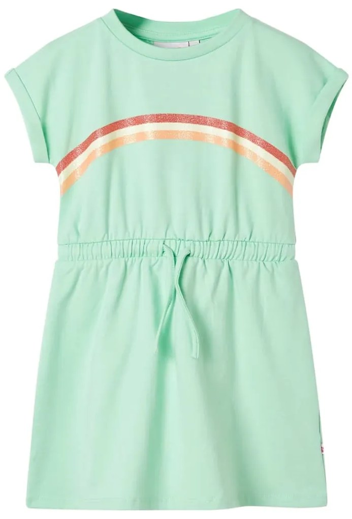 Vestido de criança com cordão verde brilhante 140