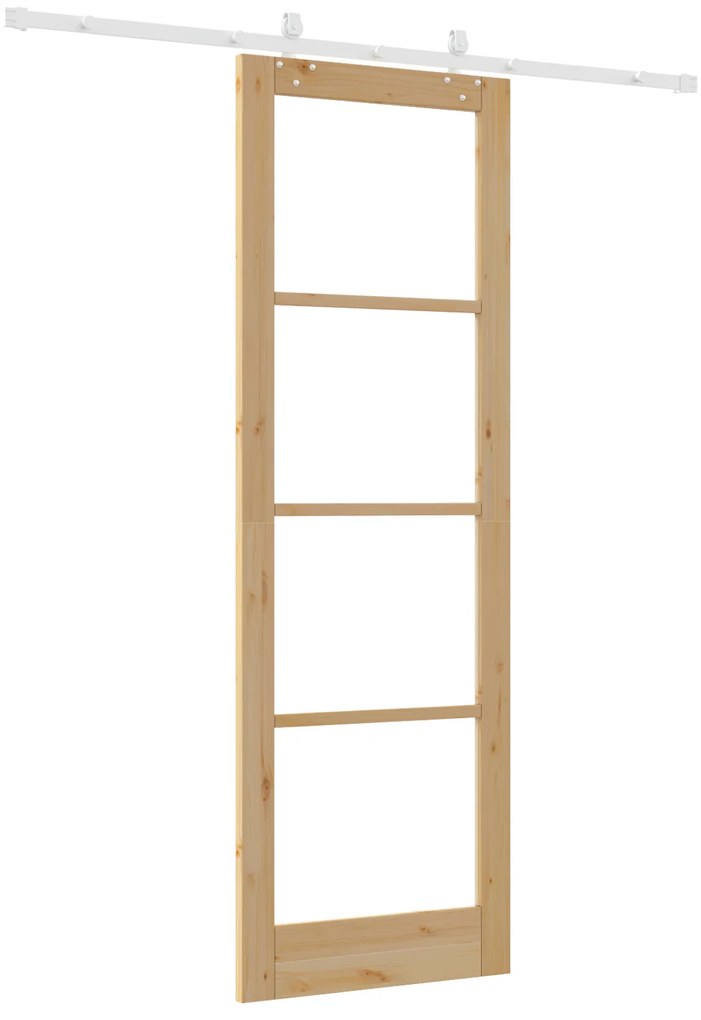Conjunto de Porta Deslizante com Ferragens vidaXL 78x232 cm Madeira Só