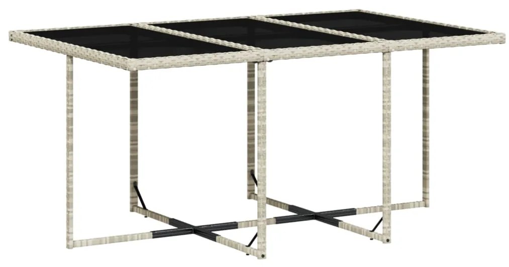 11 pcs conjunto jantar p/ jardim c/ almofadões vime PE cinzento