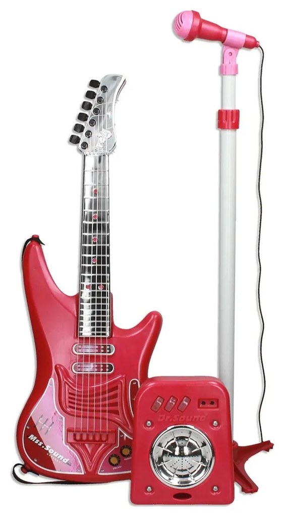 Guitarra Infantil Reig Microfone Vermelho