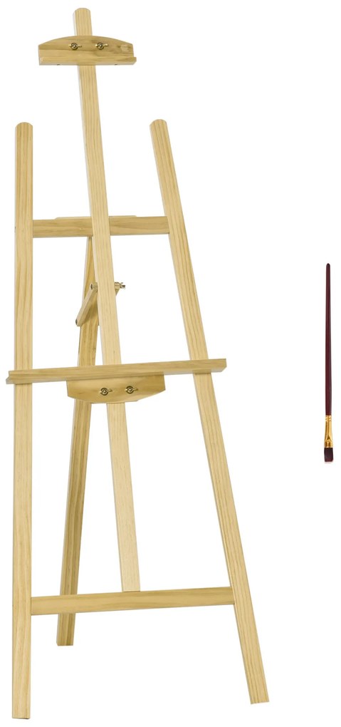 HOMCOM Cavalete Pintura de Madeira Cavalete de Desenho Estúdio Inclinável 90° 51,5x71,5x134,5cm Madeira Natural | Aosom Portugal