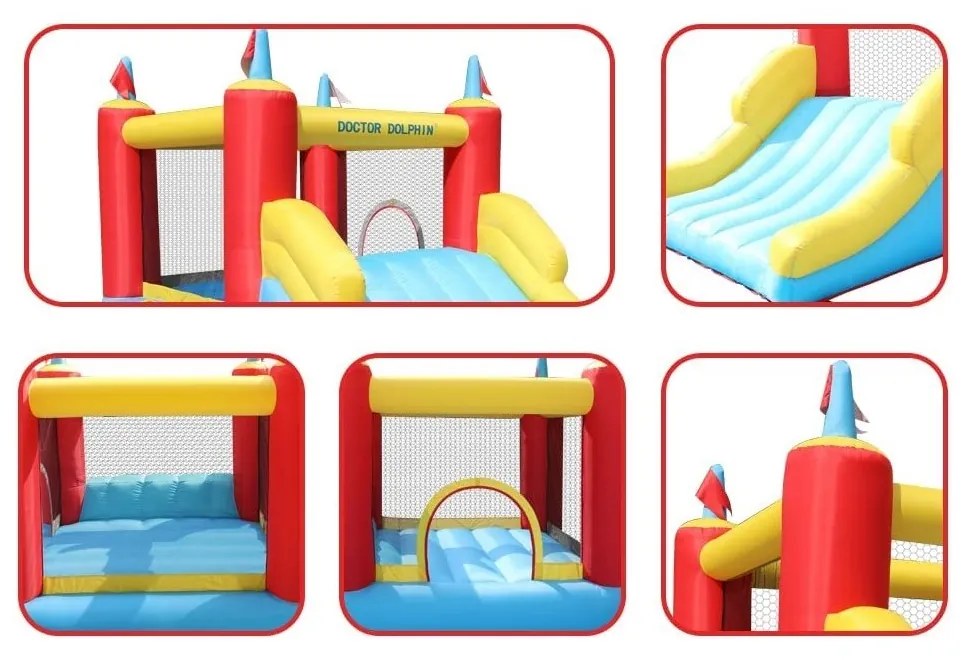 Castelo insuflável para crianças DOLPHIN Multicolorido (inclui ventilador)