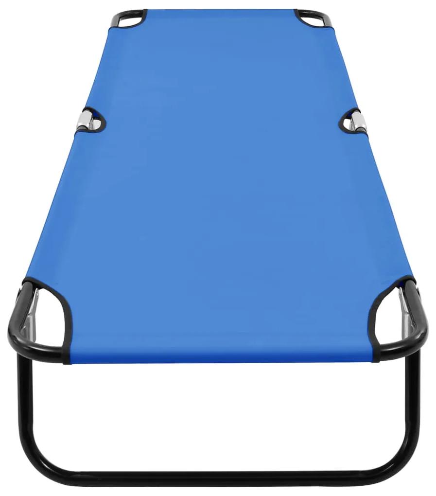 Espreguiçadeira/cama dobrável aço azul