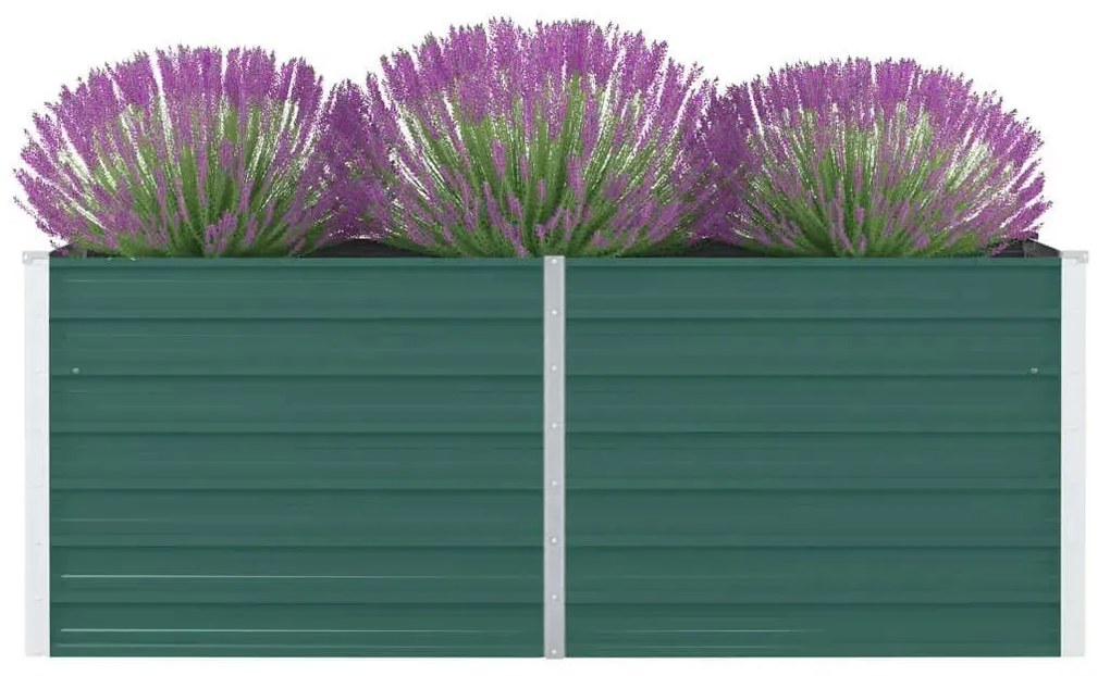 vidaXL Canteiro de jardim elevado 160x80x45 cm aço galvanizado verde