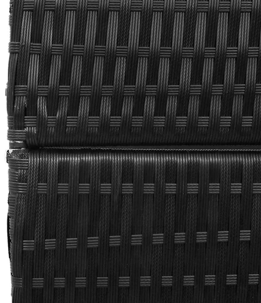 Divisória de Ambiente vidaXL 4 Painéis Dobrável Preto 195x180 cm Polí