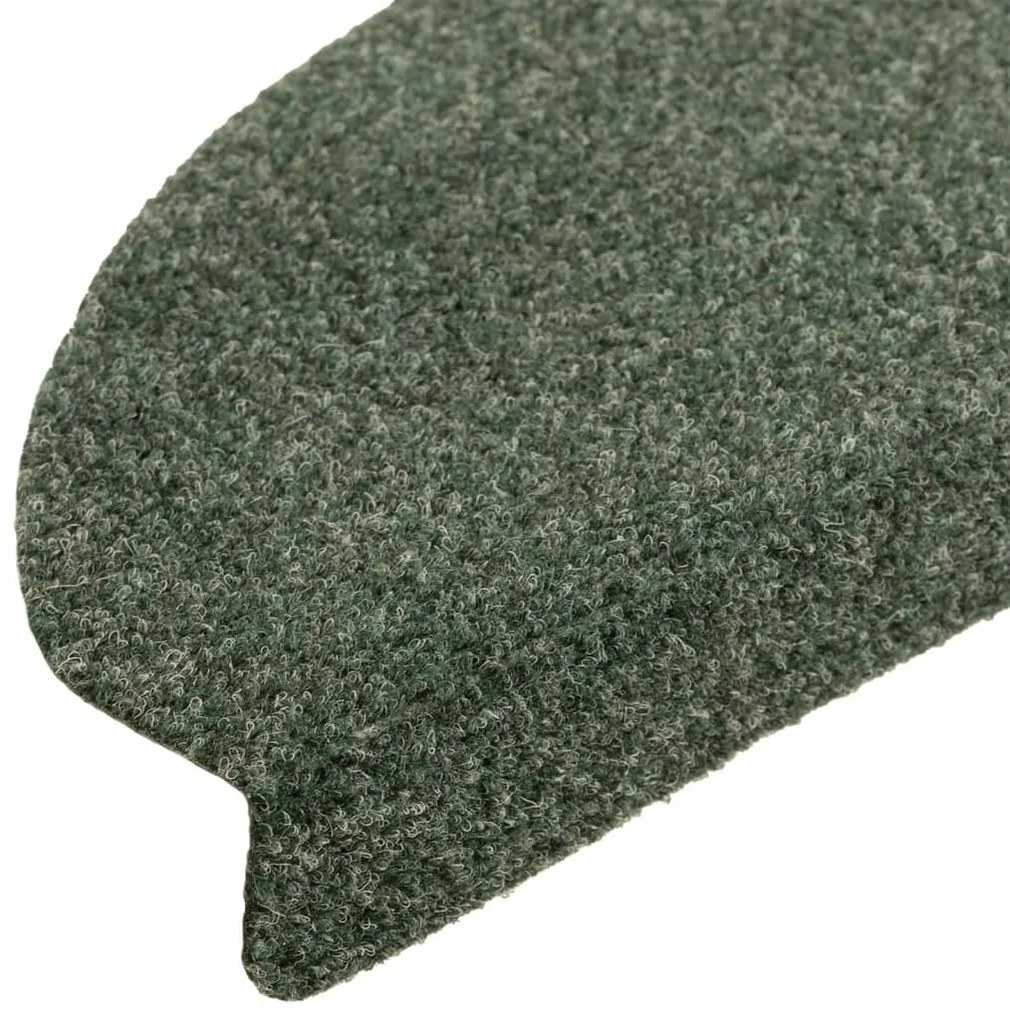 Tapetes de escada autoadesivos 10 pcs 65x21x4 cm agulhado verde