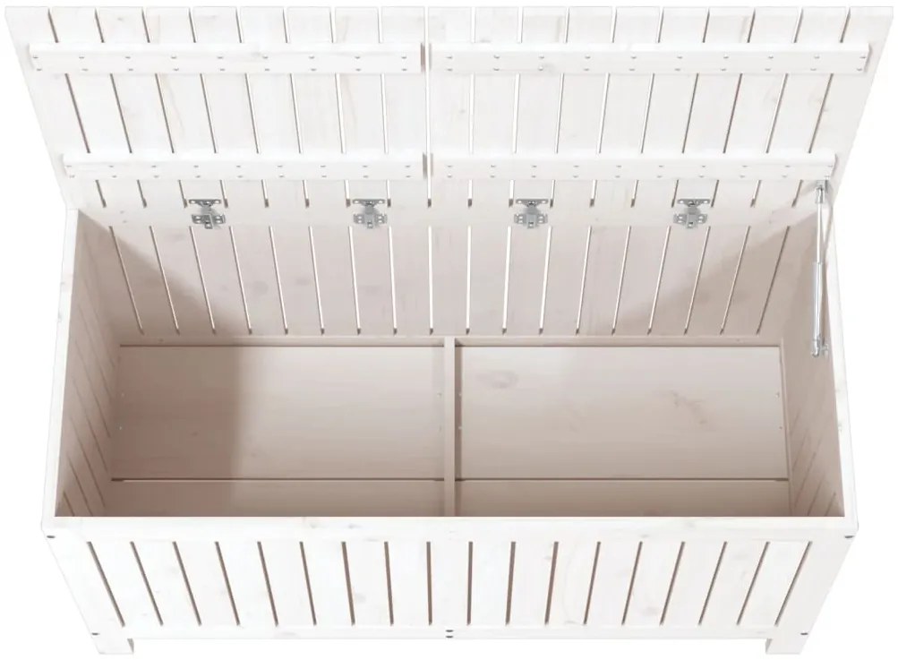 Caixa de arrumação jardim 121x55x64 cm pinho maciço branco