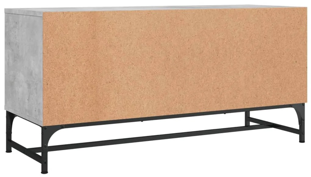 Móvel de TV c/ portas de vidro 102x37x50 cm cinza cimento