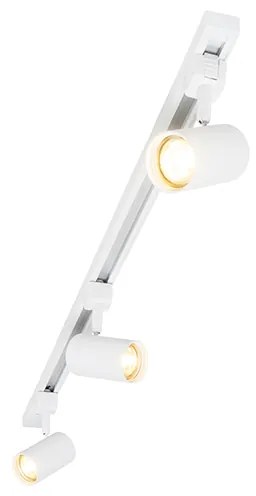 Sistema de calhas moderno monofásico com 3 focos brancos - Jeana Moderno