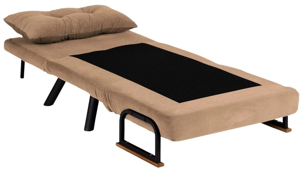 Sofá-Cama de 1 Lugar Sando – Castanho Claro – 175x60 cm