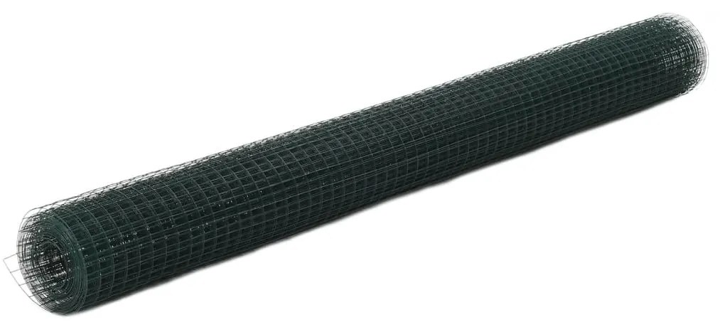 vidaXL Cerca arame galinheiro 10x1,5 m aço c/ revestimento PVC verde
