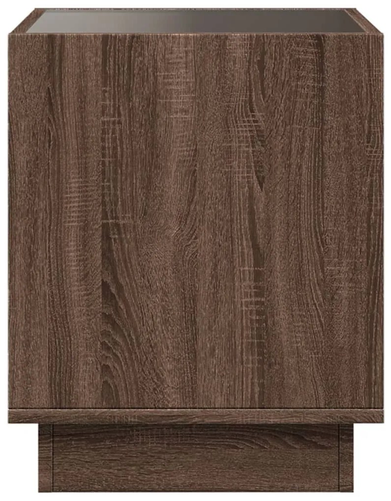 Mesa de centro luzes LED Infinity 40x40x50 cm carvalho castanho