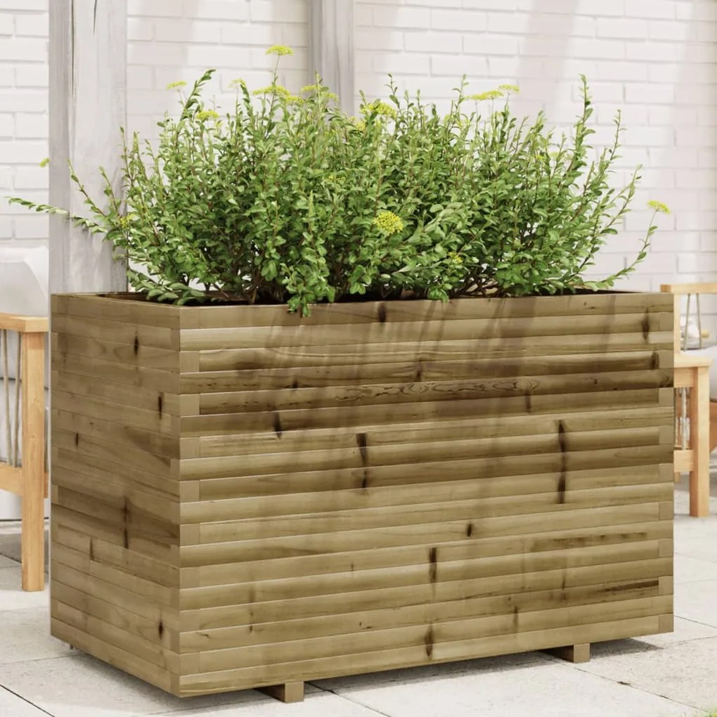 Vaso/floreira de jardim 110x60x72cm madeira de pinho impregnada