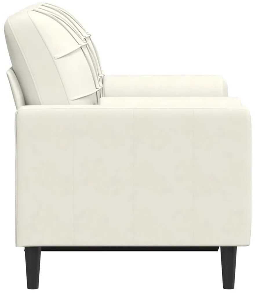 Sofá 2 lugares c/ almofadas decorativas 120 cm veludo creme