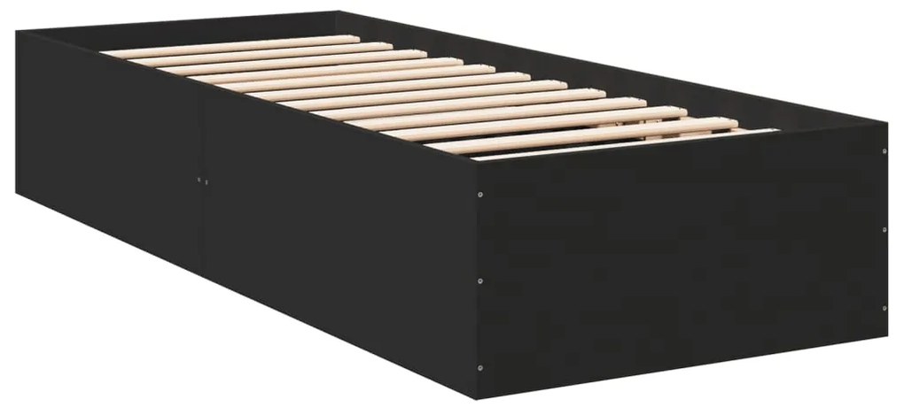 Estrutura de cama 90x190 cm derivados de madeira preto