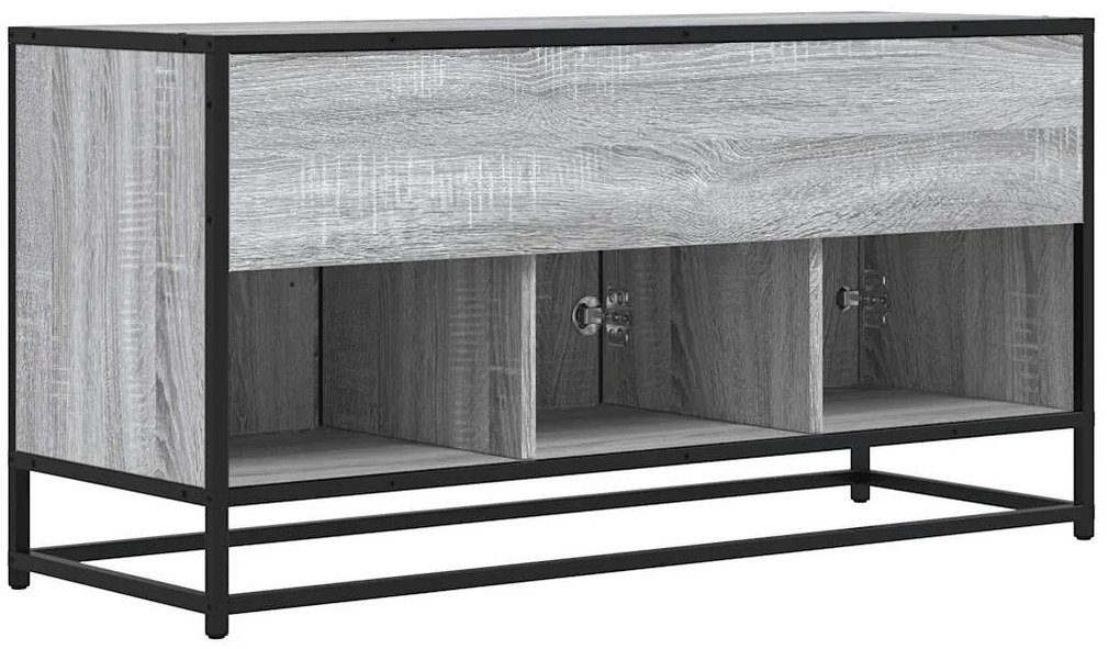 Móvel p/ TV 100x35x50cm derivados madeira/metal cinzento sonoma