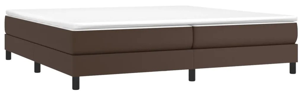 Estrutura de cama 200x200cm couro artificial castanho