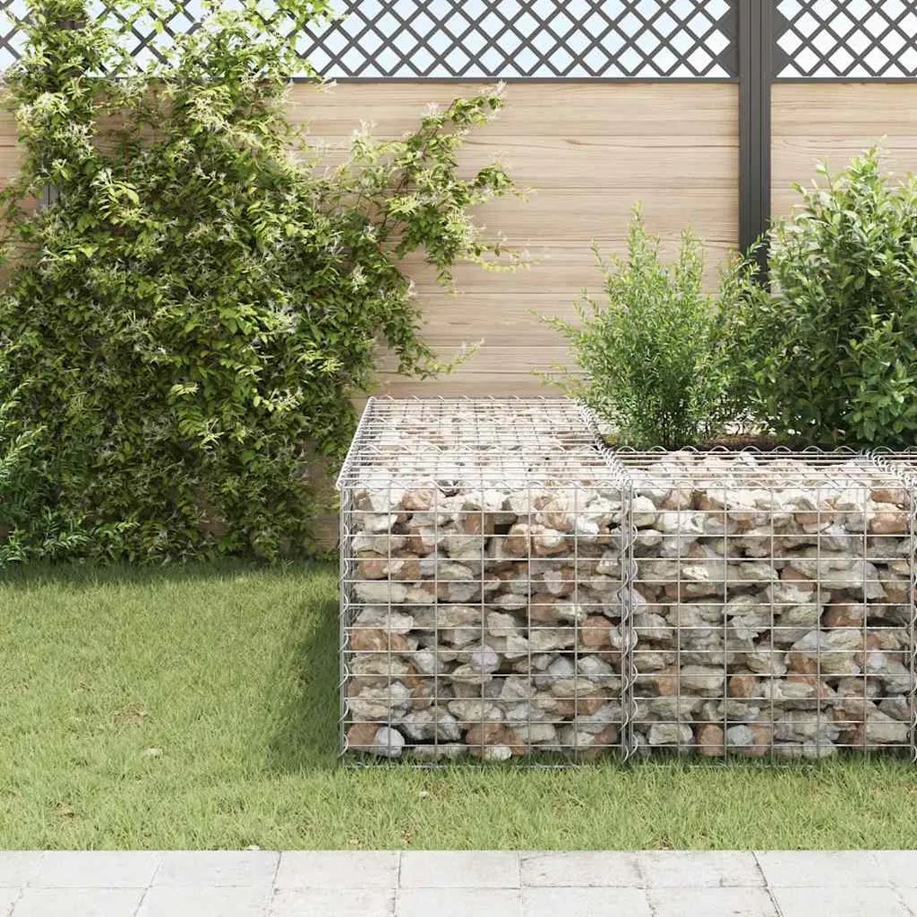 Canteiro elevado/cubo gabião 60x60x60 cm fio de aço