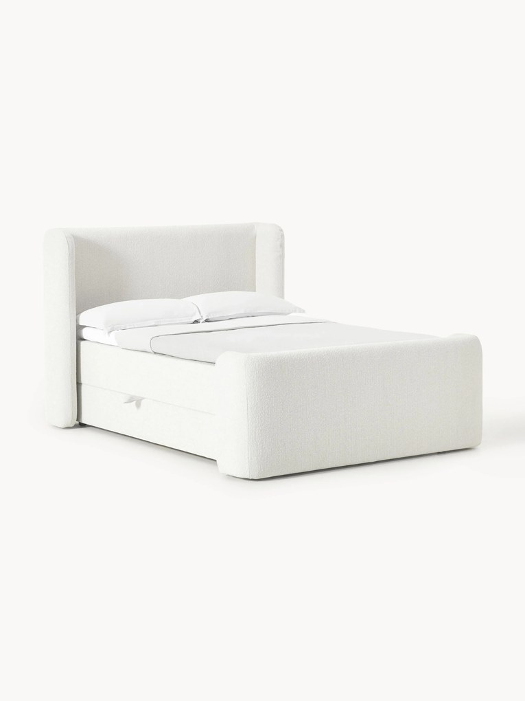 Cama divan em bouclé com arrumação Perla