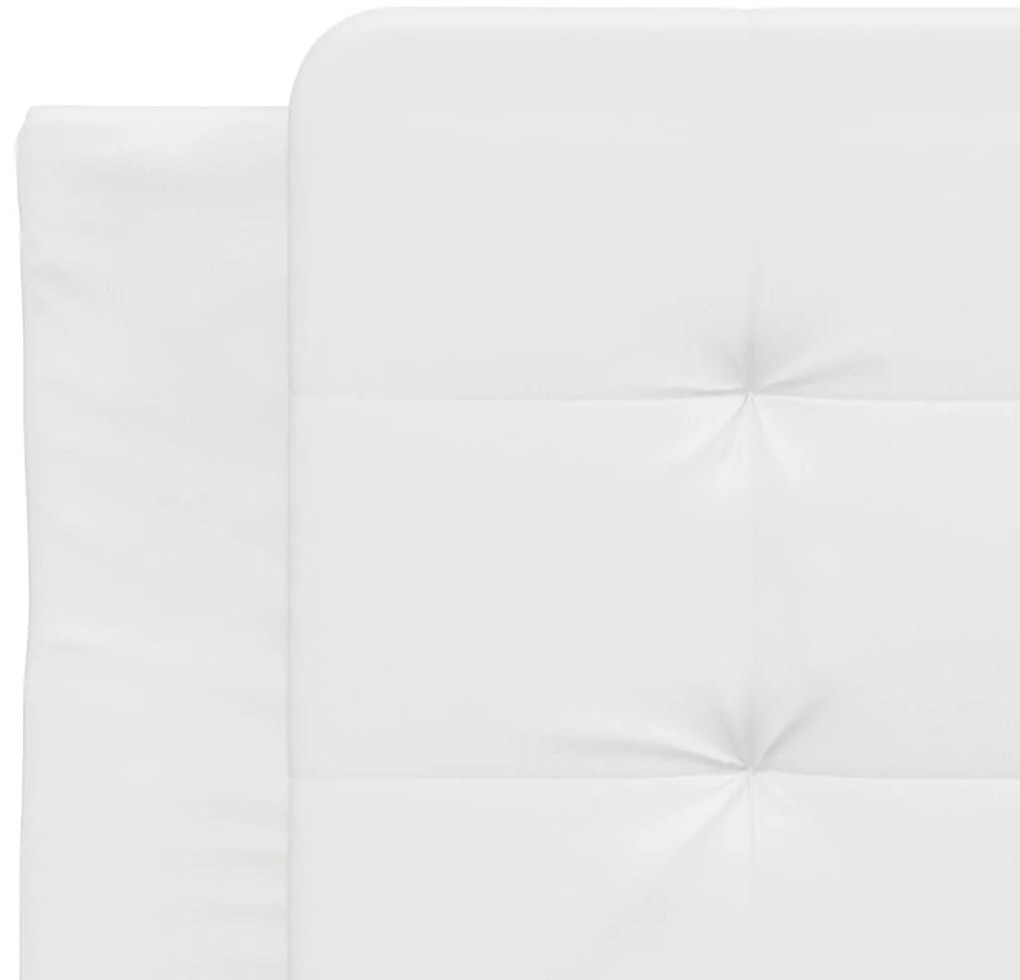Cama com colchão 90x200 cm couro artificial branco