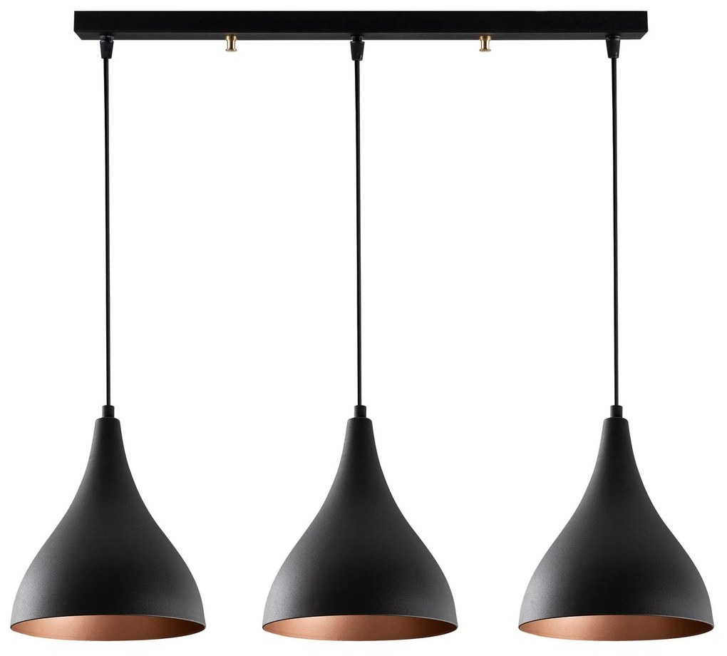 Candeeiro de Teto Berceste – Preto – 72 cm de Diâmetro, 118 cm de Altu