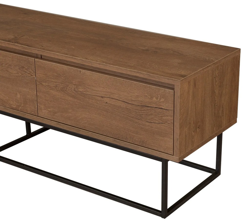 Conjunto de Mobiliário de Sala Laxus – Nogueira e Preto – 90x39x40 cm