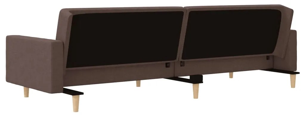 Sofá-cama 2 lugares c/ duas almofadas tecido cinza-acastanhado