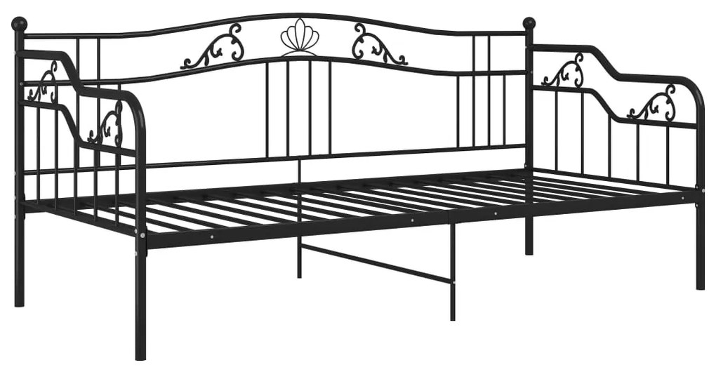 Sofá-cama 90x200 cm metal preto