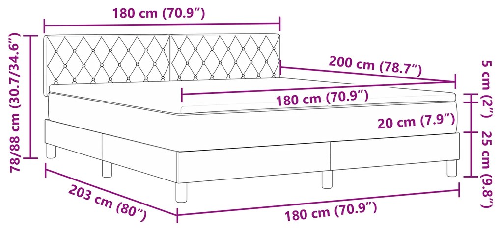 Cama Box Spring com Colchão vidaXL Preto Super King Veludo