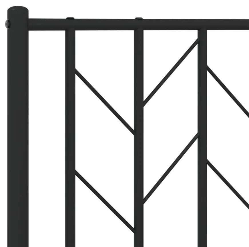 Estrutura de cama com cabeceira e pés 140x190 cm metal preto