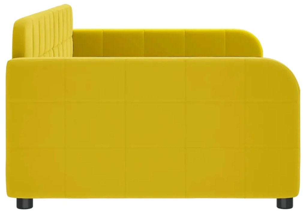 Sofá-cama 90x200 cm veludo amarelo