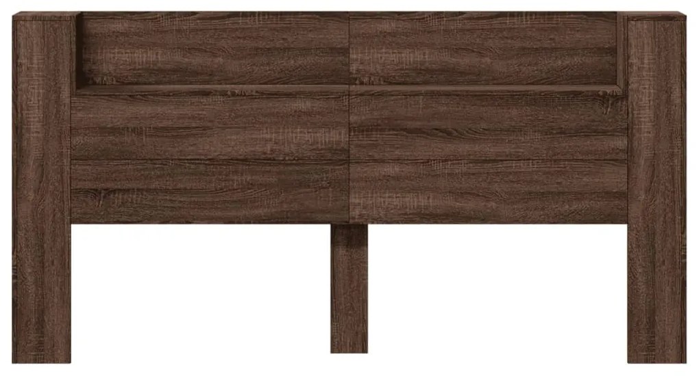 Armário cabeceira luzes LED 200x16,5x103,5 cm carvalho castanho