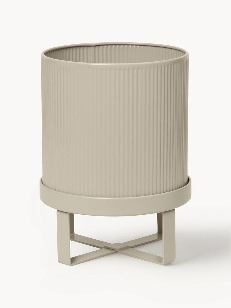 Flowerpot Bau with A Ribbed Surface, H 24 cm