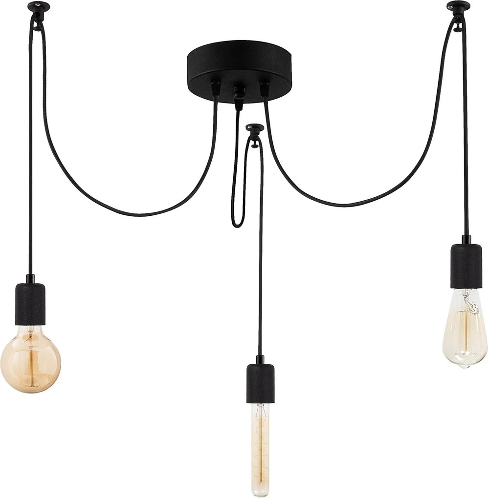 Candeeiro de Teto Kabluni – Preto – 96 x 6 cm