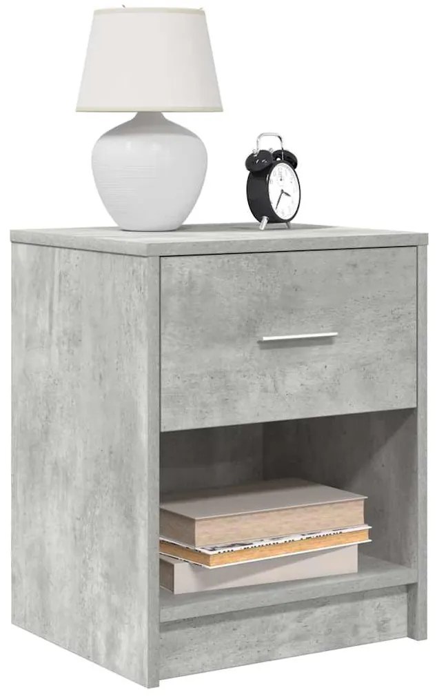 vidaXL Mesas de cabeceira 2pcs com gaveta 40x34x50 cm cinzento cimento