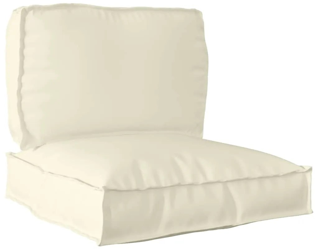 vidaXL Conjunto de Almofadas de Palete em Creme Oxford - 2 Peças