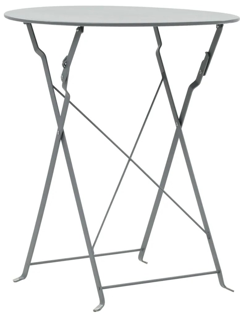 3 pcs conjunto bistrô aço cinzento