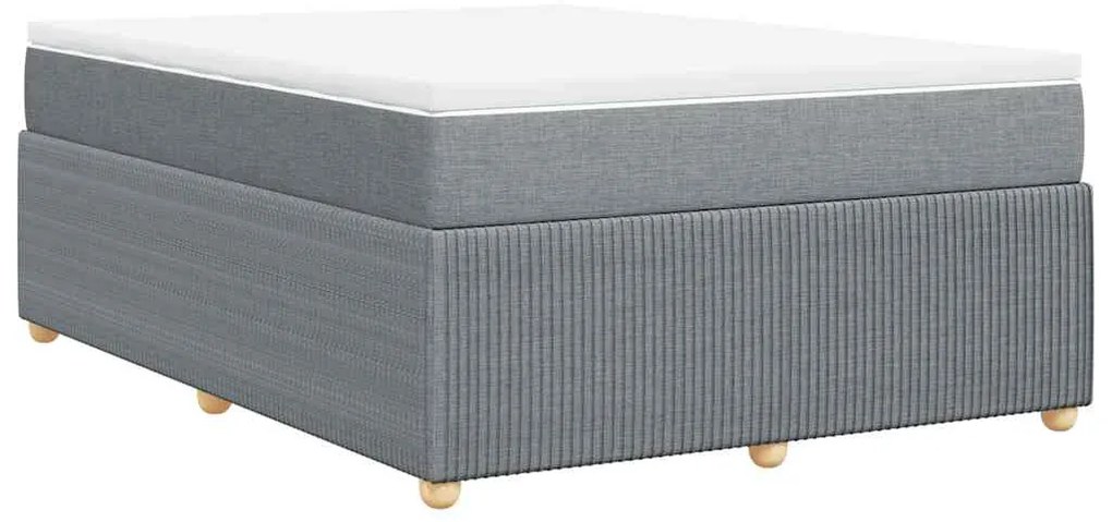 Cama com molas/colchão 140x190 cm tecido cinzento-claro