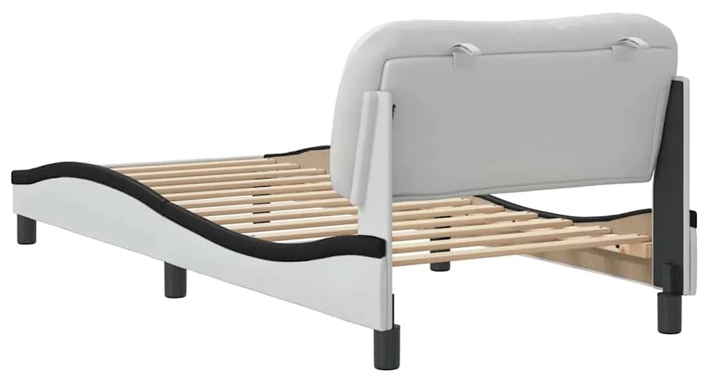 Estrutura de cama c/ cabeceira couro artificial 90x190cm