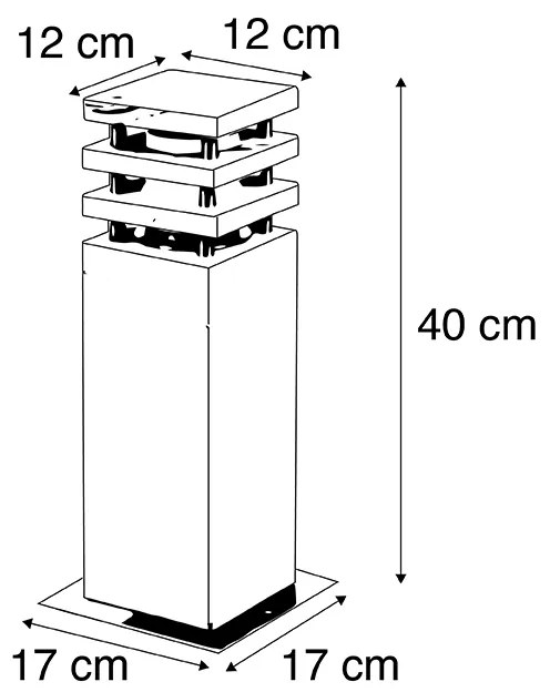 Candeeiro de pé moderno exterior em arenito de 40 cm - mal-humorado Moderno