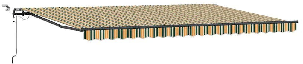 Toldo Retrátil Automático com LED Verde e Amarelo 500x300 cm