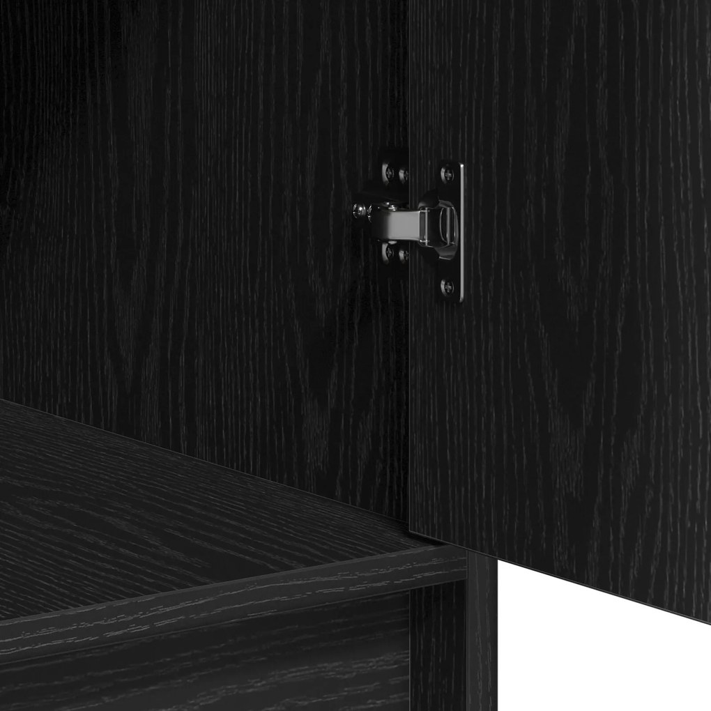 Conjunto de Maquiagem de 3 Peças vidaXL com LED Preto em Madeira Sinté