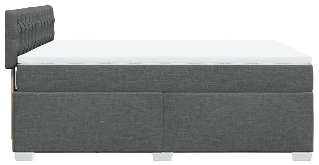Cama com molas/colchão 140x190 cm tecido cinzento-escuro