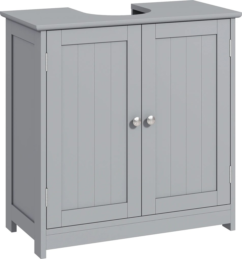 Móvel de casa de banho para lavatório (NÃO INCLUÍDO) armário de 2 portas com prateleira 60 L x 30 L x 60 A cm - em madeira cinzenta