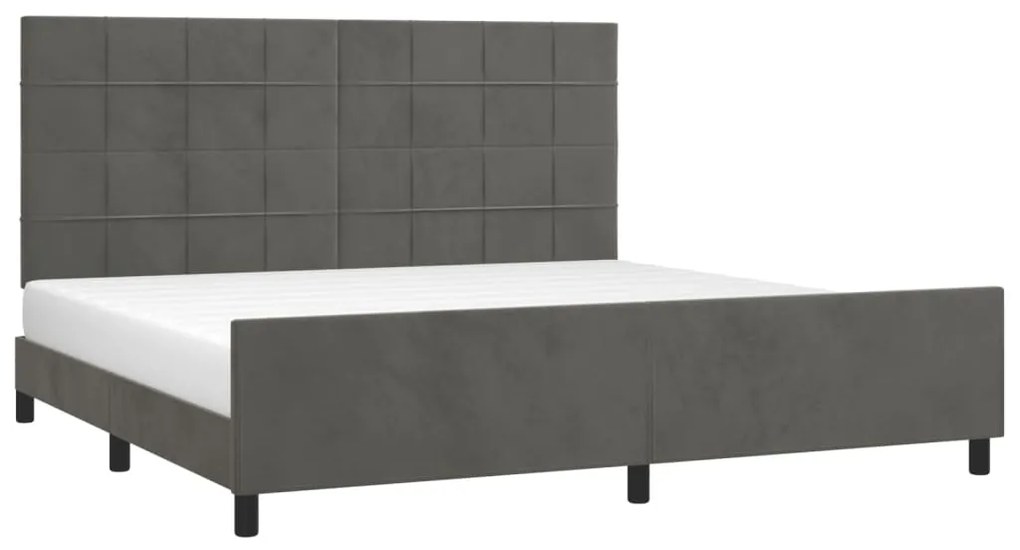Estrutura de cama sem colchão 200x200 cm veludo cinzento-escuro