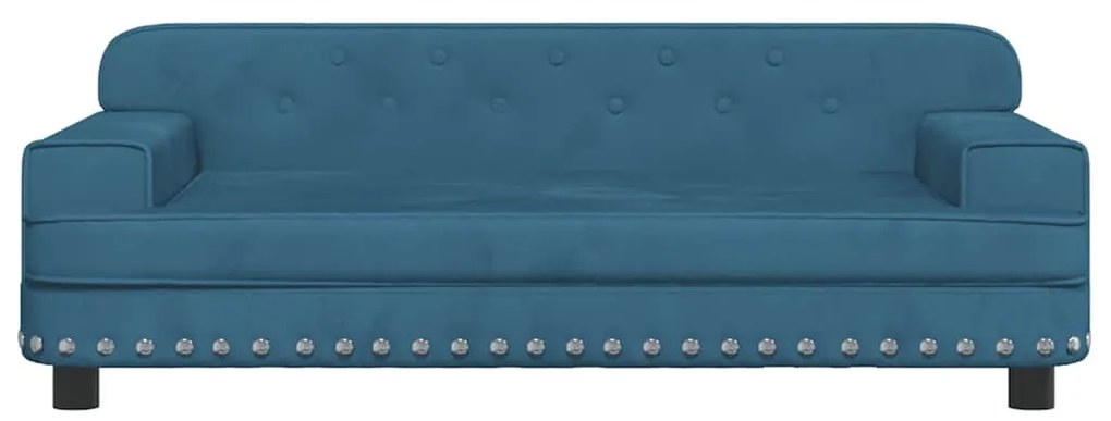 Cama para cães 90x53x30 cm veludo azul